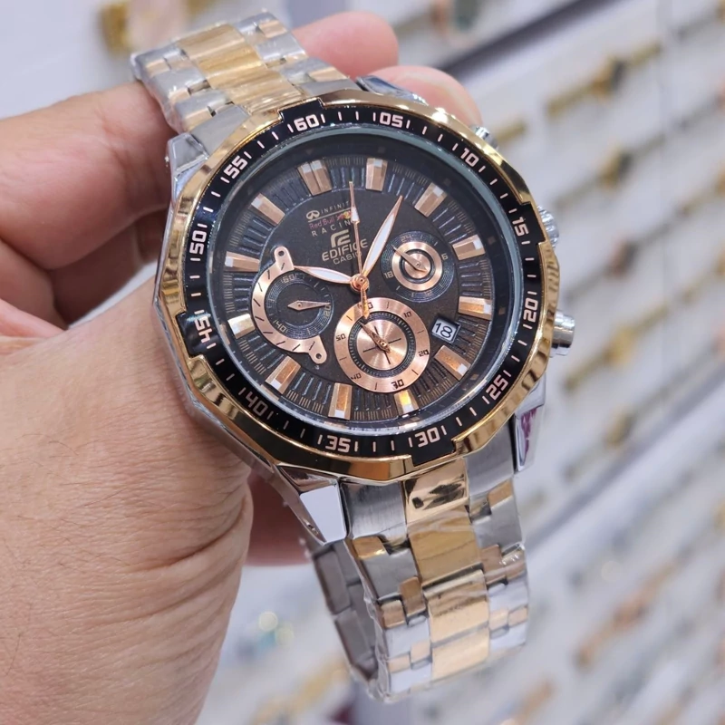 ساعت مردانه سه موتور فعال مارک کاسیو casio مدل ایفایس بند استیل